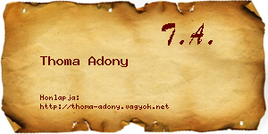 Thoma Adony névjegykártya